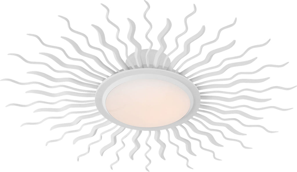 Re 31" Semi-Flush Mount | Matte White | White Glass