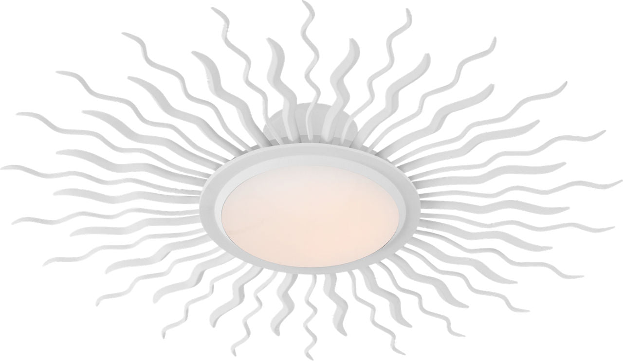 Re 31" Semi-Flush Mount | Matte White | White Glass