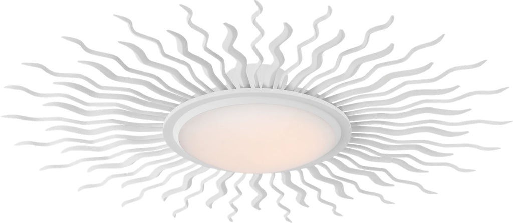 Re 38" Semi-Flush Mount | Matte White | White Glass