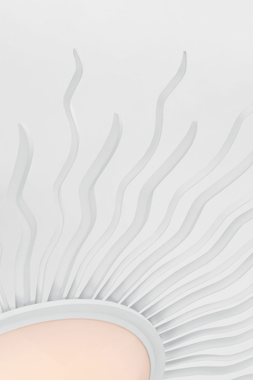 Re 49" Semi-Flush Mount | Matte White | White Glass