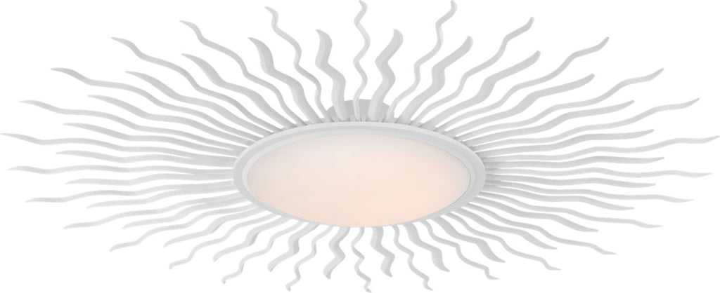 Re 49" Semi-Flush Mount | Matte White | White Glass
