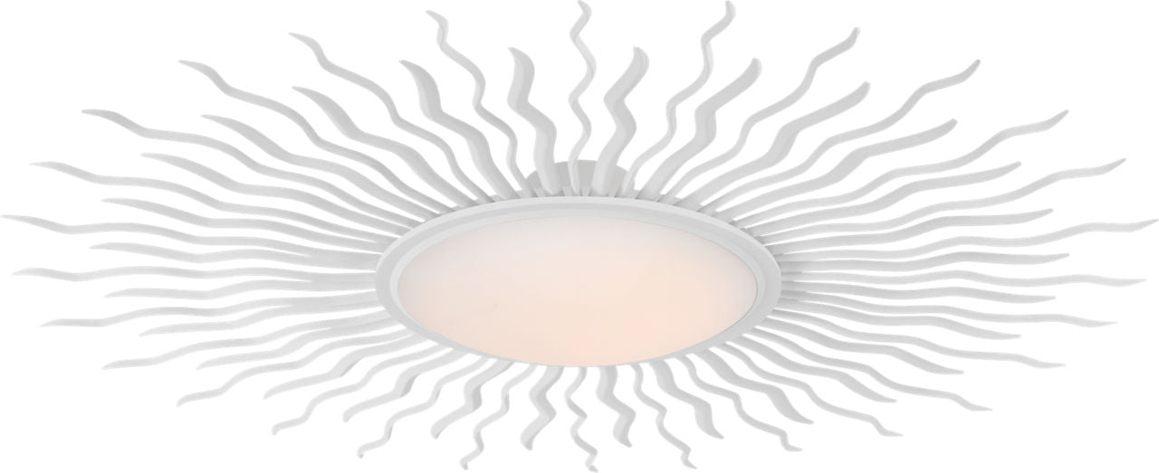 Re 49" Semi-Flush Mount | Matte White | White Glass