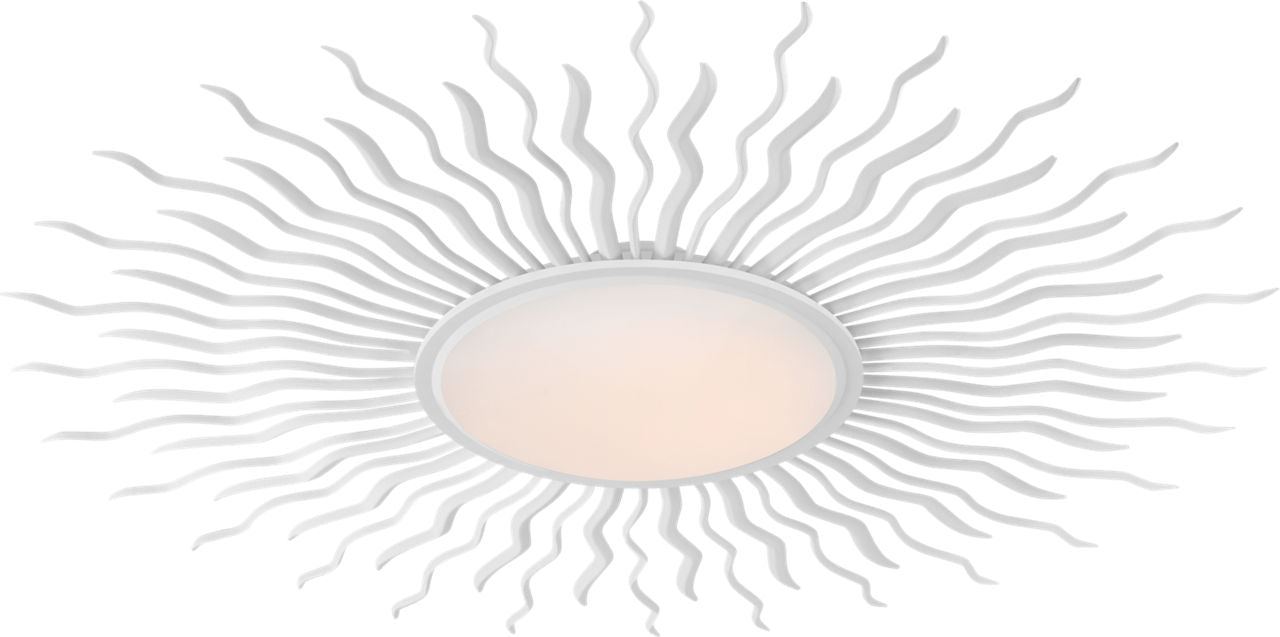 Re 49" Semi-Flush Mount | Matte White | White Glass