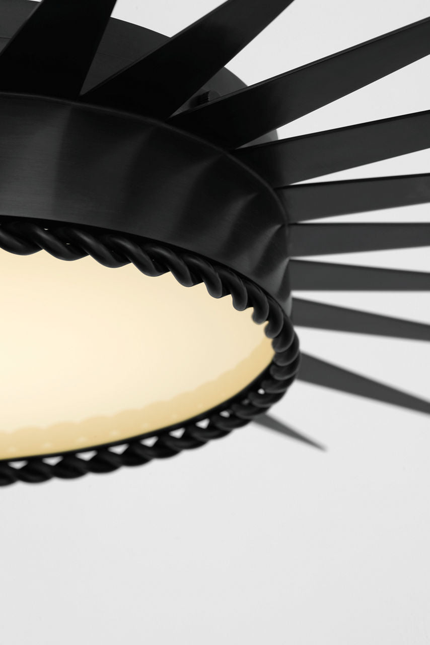 Soleil 28" Semi-Flush Mount | Bronze | White Glass
