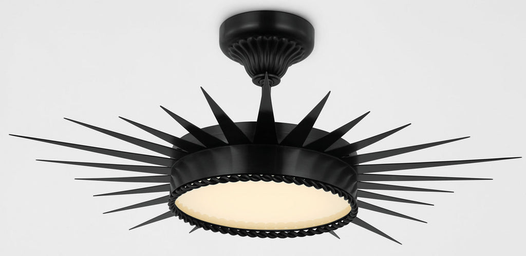 Soleil 28" Semi-Flush Mount | Bronze | White Glass