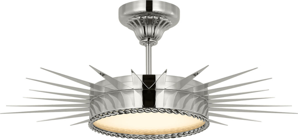 Soleil 28" Semi-Flush Mount | Polished Nickel | White Glass