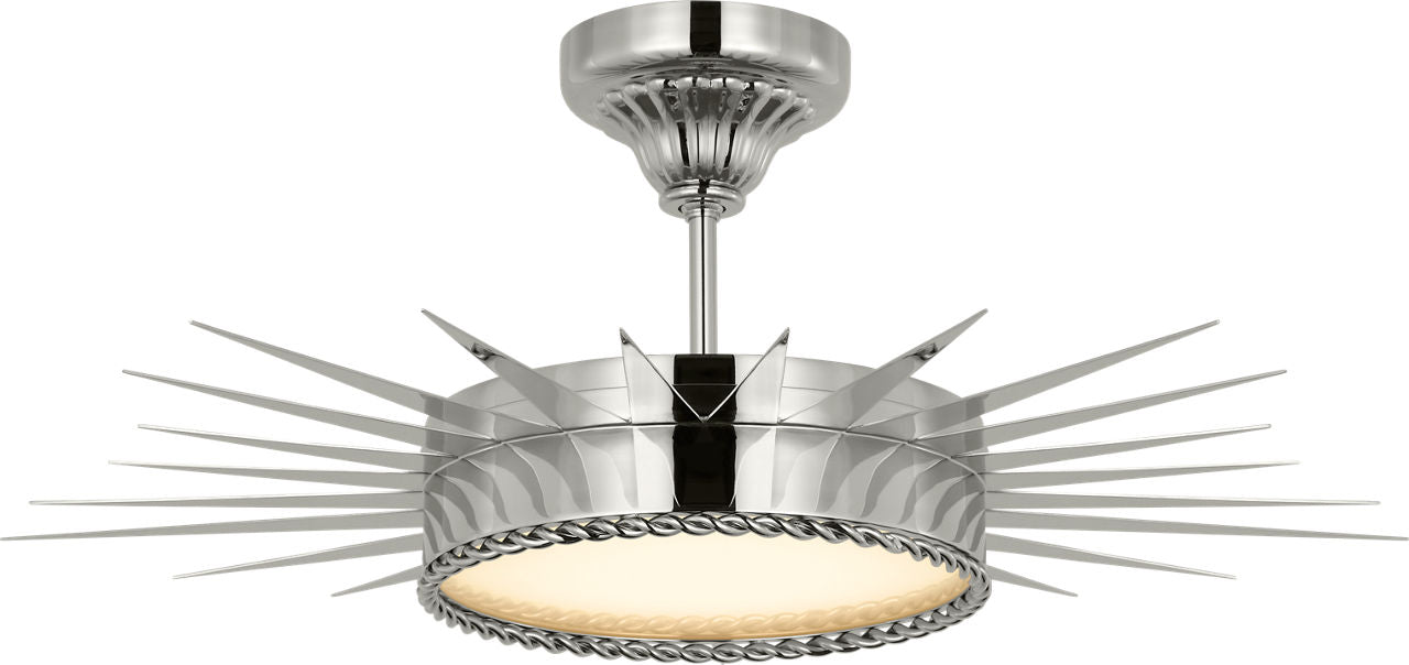 Soleil 28" Semi-Flush Mount | Polished Nickel | White Glass