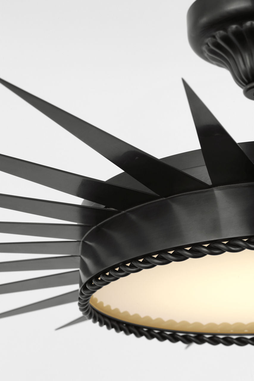 Soleil 36" Semi-Flush Mount | Bronze | White Glass