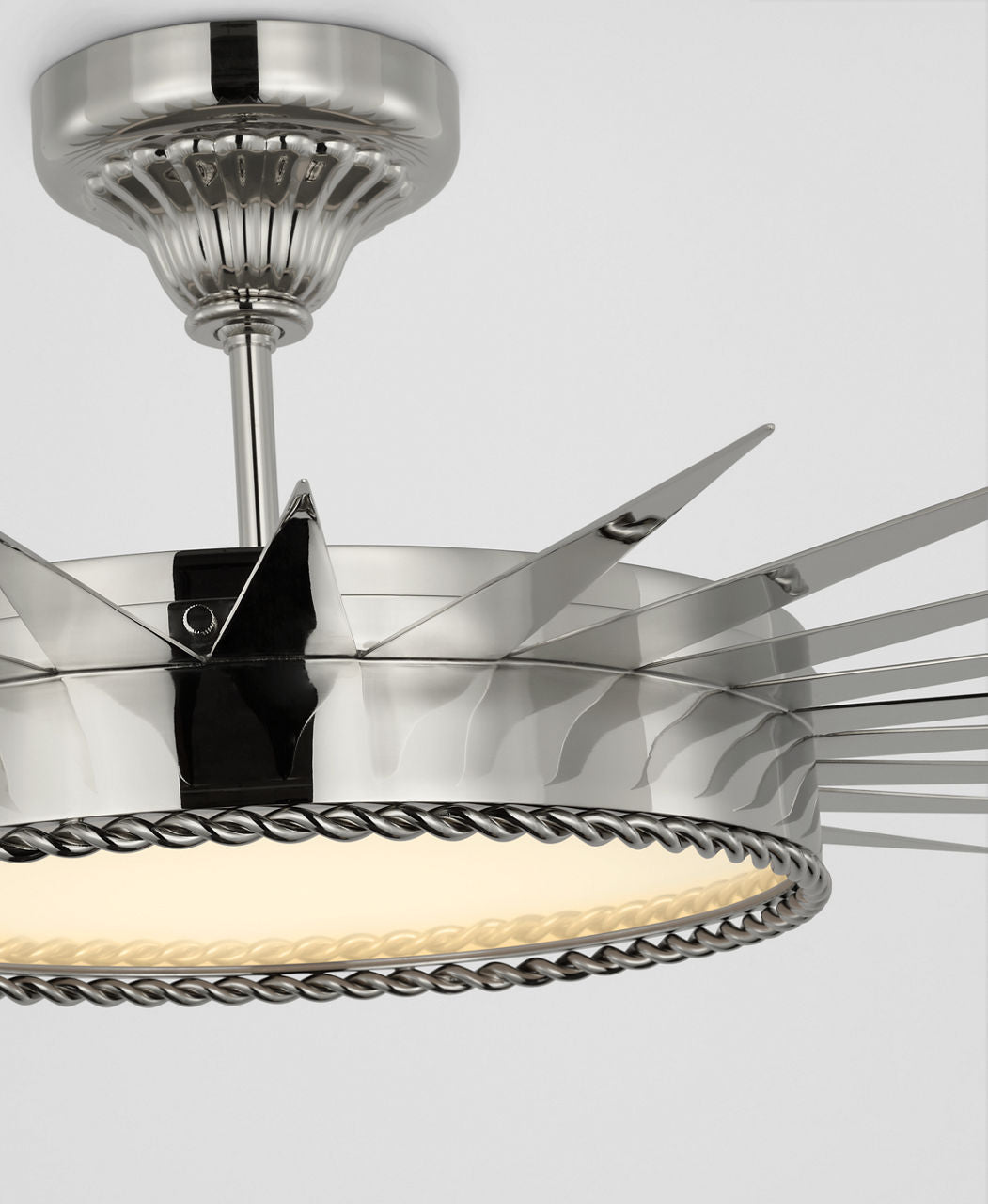 Soleil 36" Semi-Flush Mount | Polished Nickel | White Glass