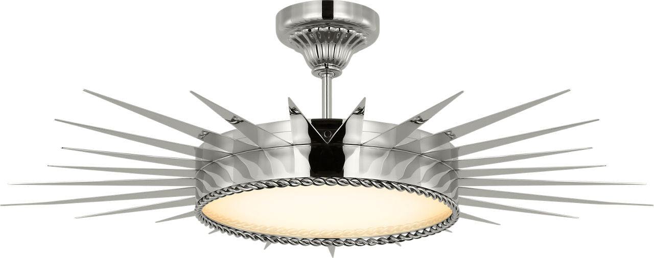 Soleil 36" Semi-Flush Mount | Polished Nickel | White Glass