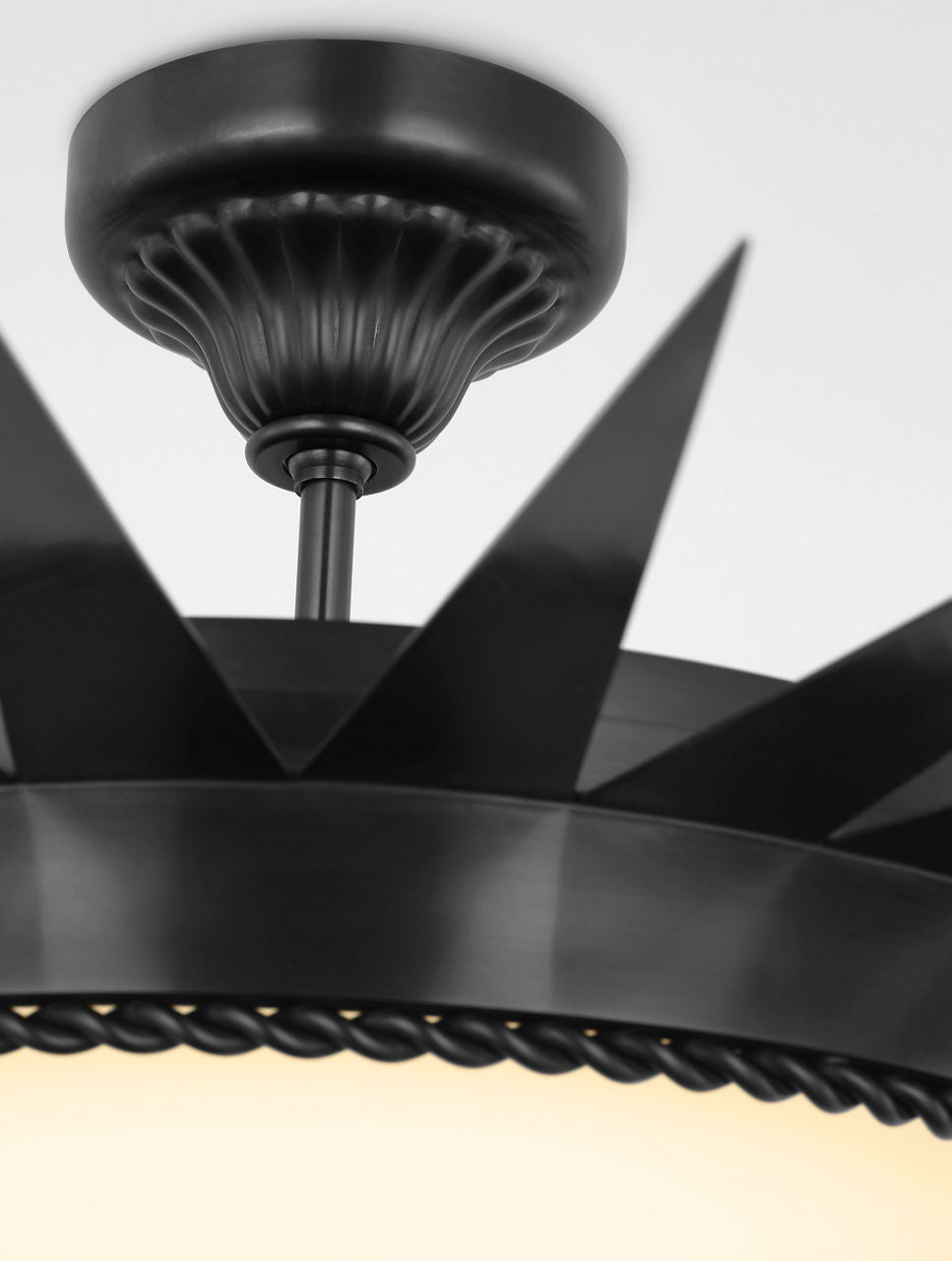 Soleil 45" Semi-Flush Mount | Bronze | White Glass