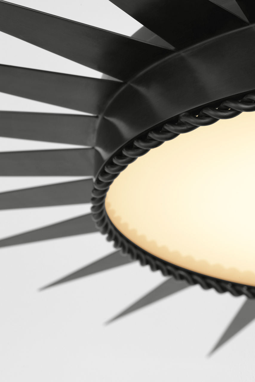 Soleil 45" Semi-Flush Mount | Bronze | White Glass