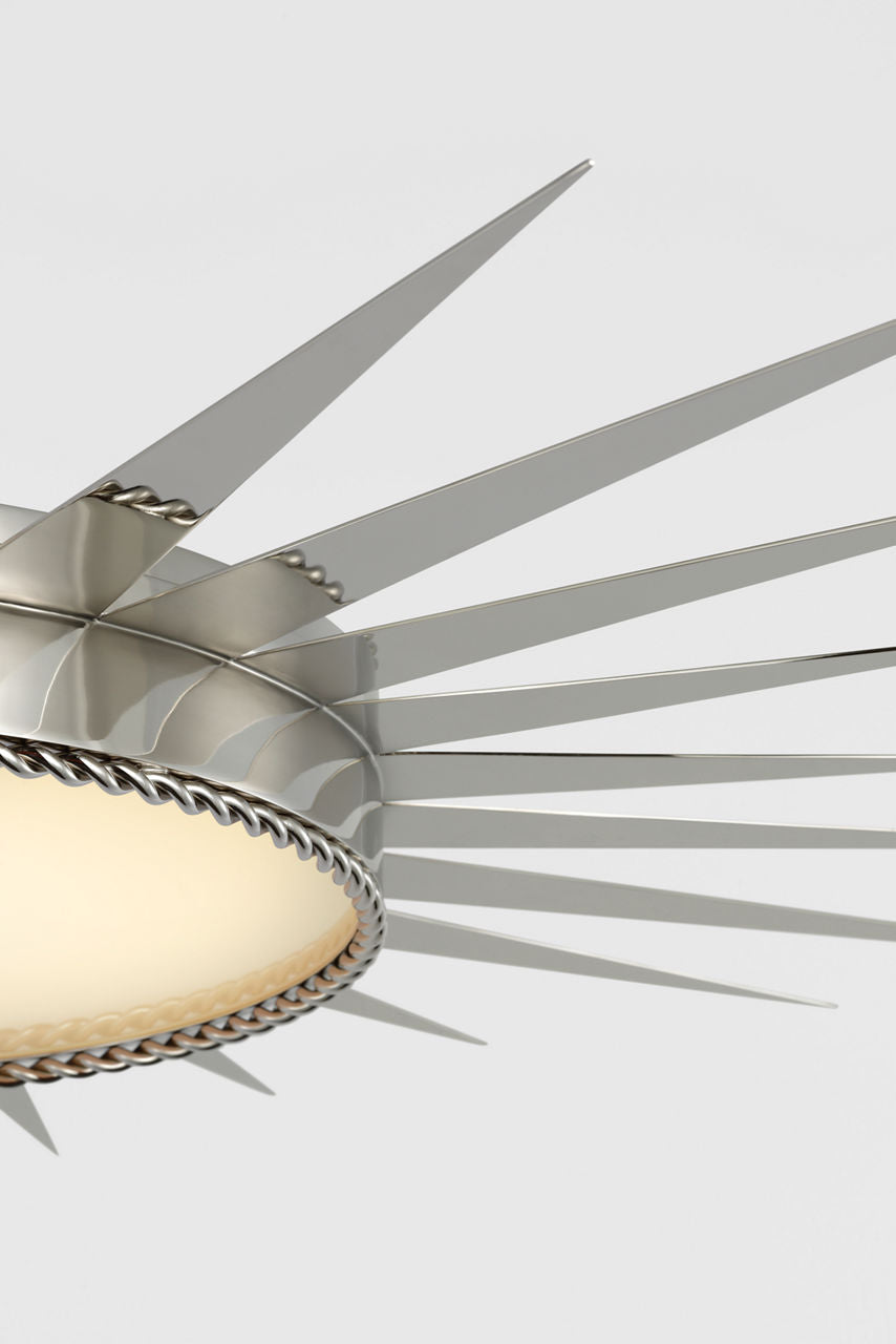 Soleil 45" Semi-Flush Mount | Polished Nickel | White Glass