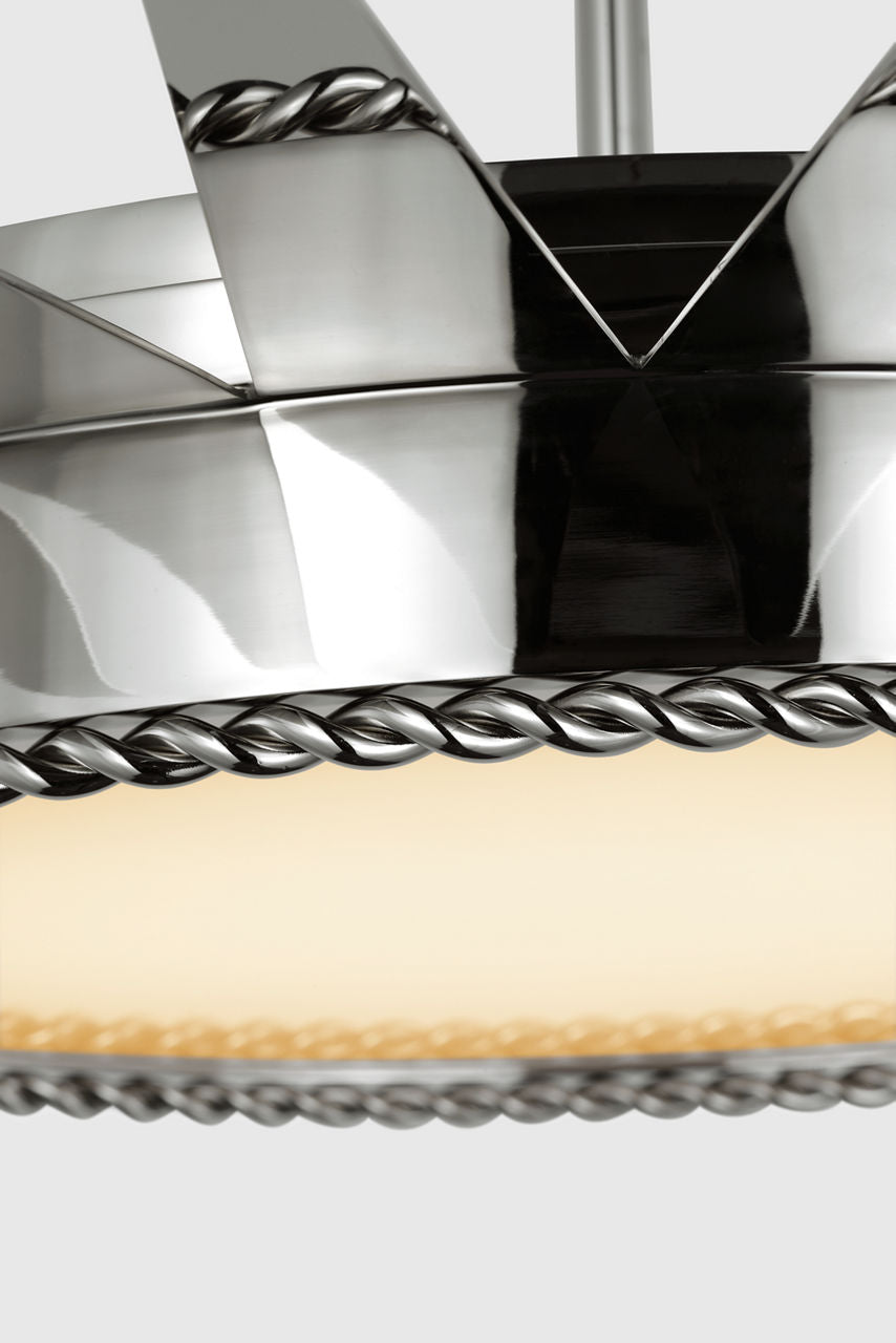 Soleil 45" Semi-Flush Mount | Polished Nickel | White Glass