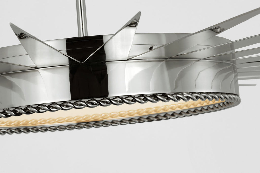 Soleil 45" Semi-Flush Mount | Polished Nickel | White Glass