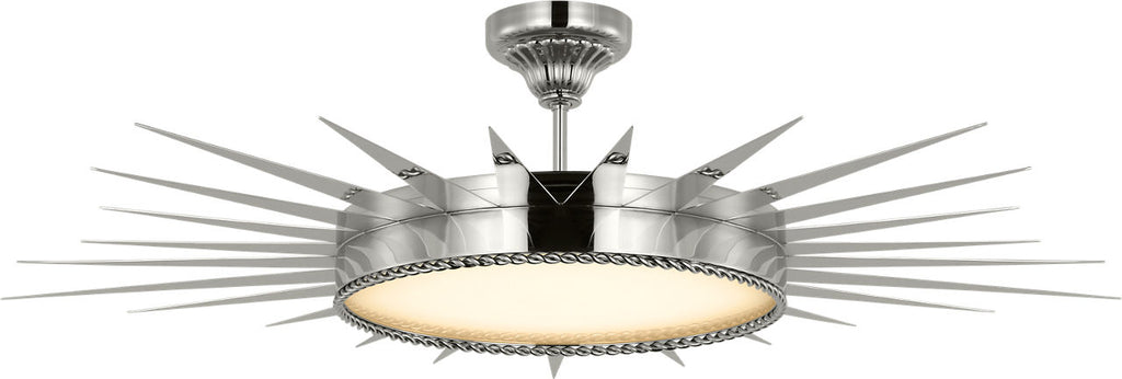 Soleil 45" Semi-Flush Mount | Polished Nickel | White Glass