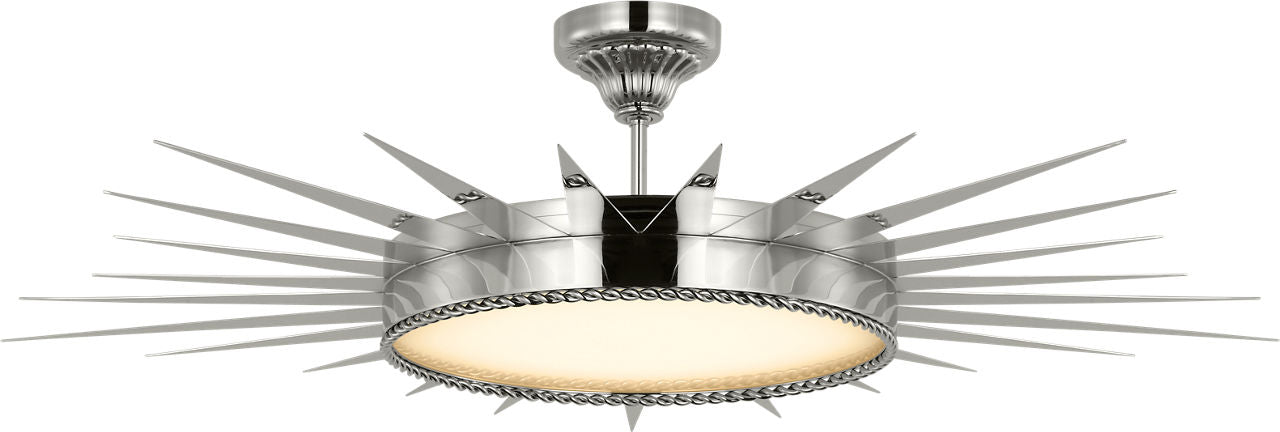 Soleil 45" Semi-Flush Mount | Polished Nickel | White Glass