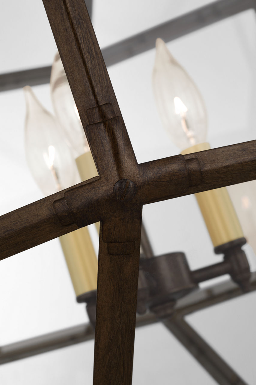 Morris Medium Lantern | Antique Zinc | Clear Glass