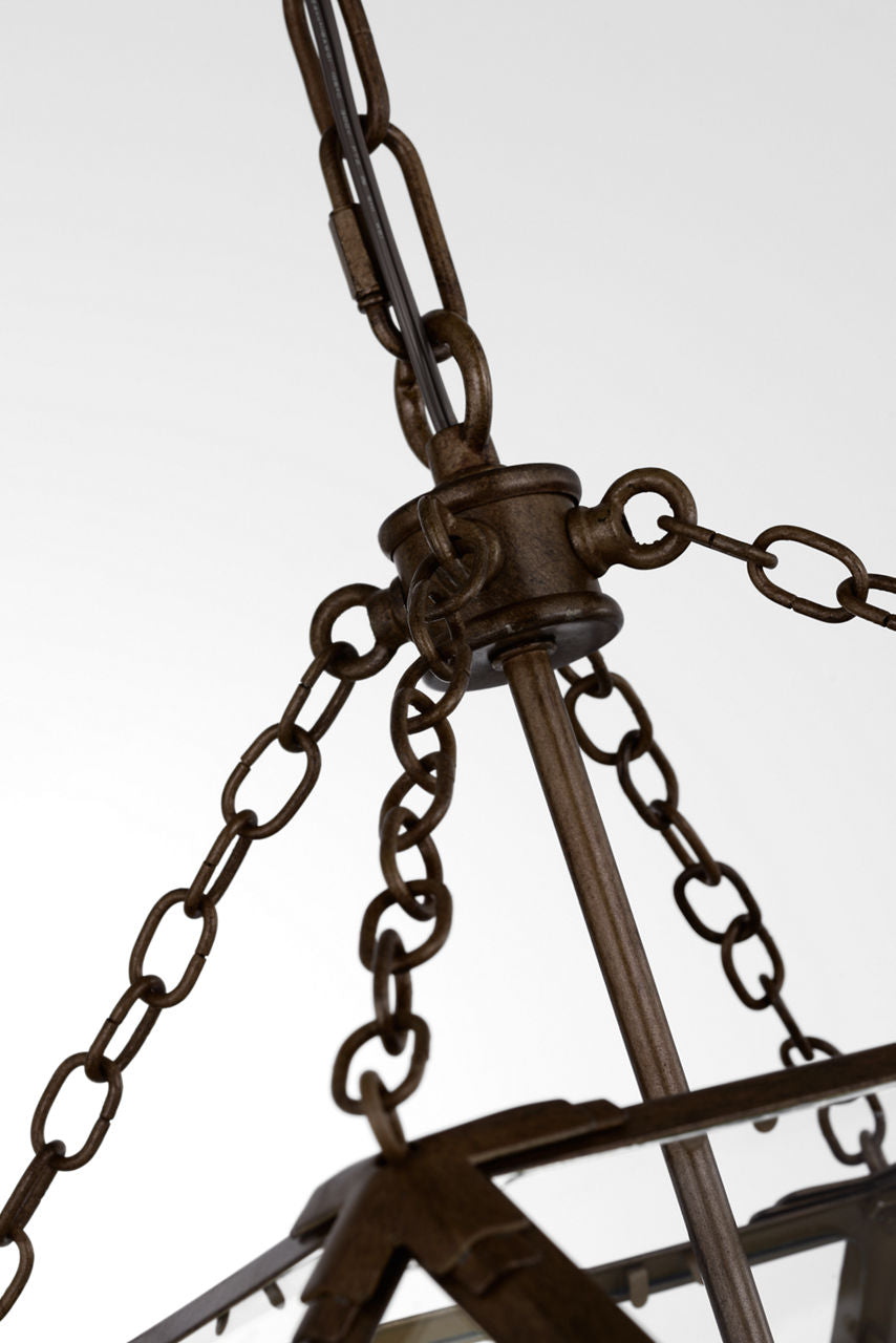 Morris Medium Lantern | Antique Zinc | Clear Glass
