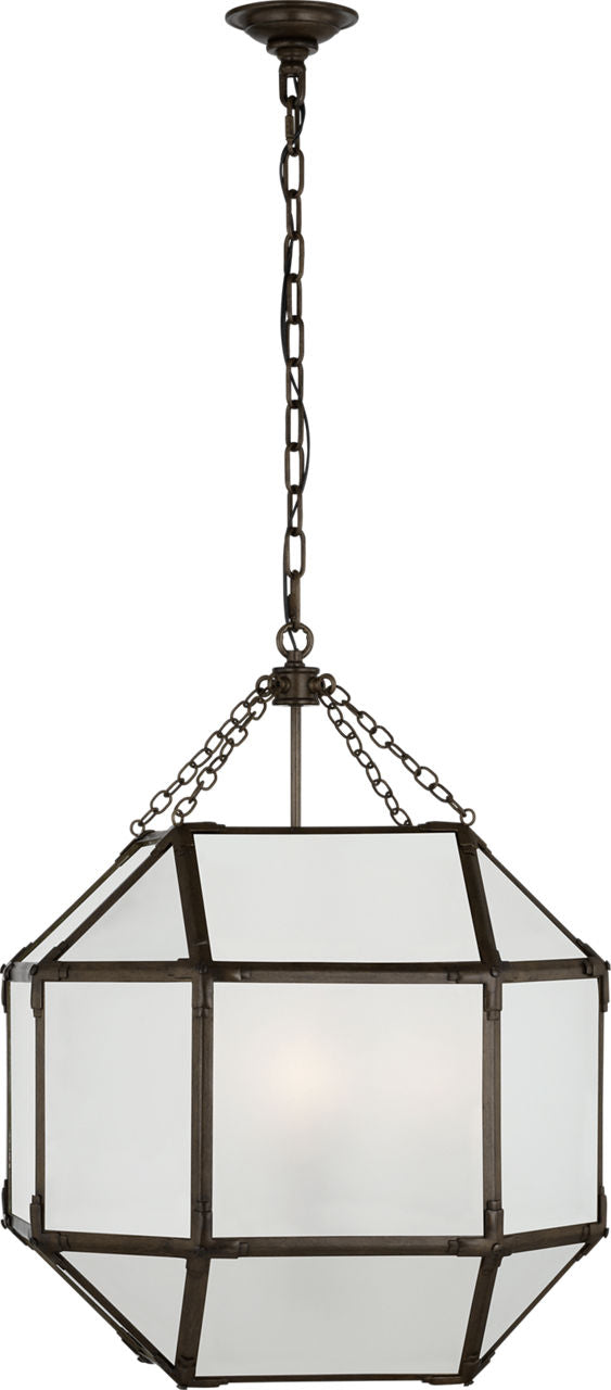 Morris Medium Lantern | Antique Zinc | Frosted Glass