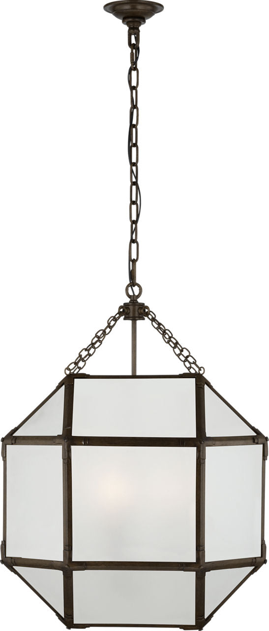 Morris Medium Lantern | Antique Zinc | Frosted Glass