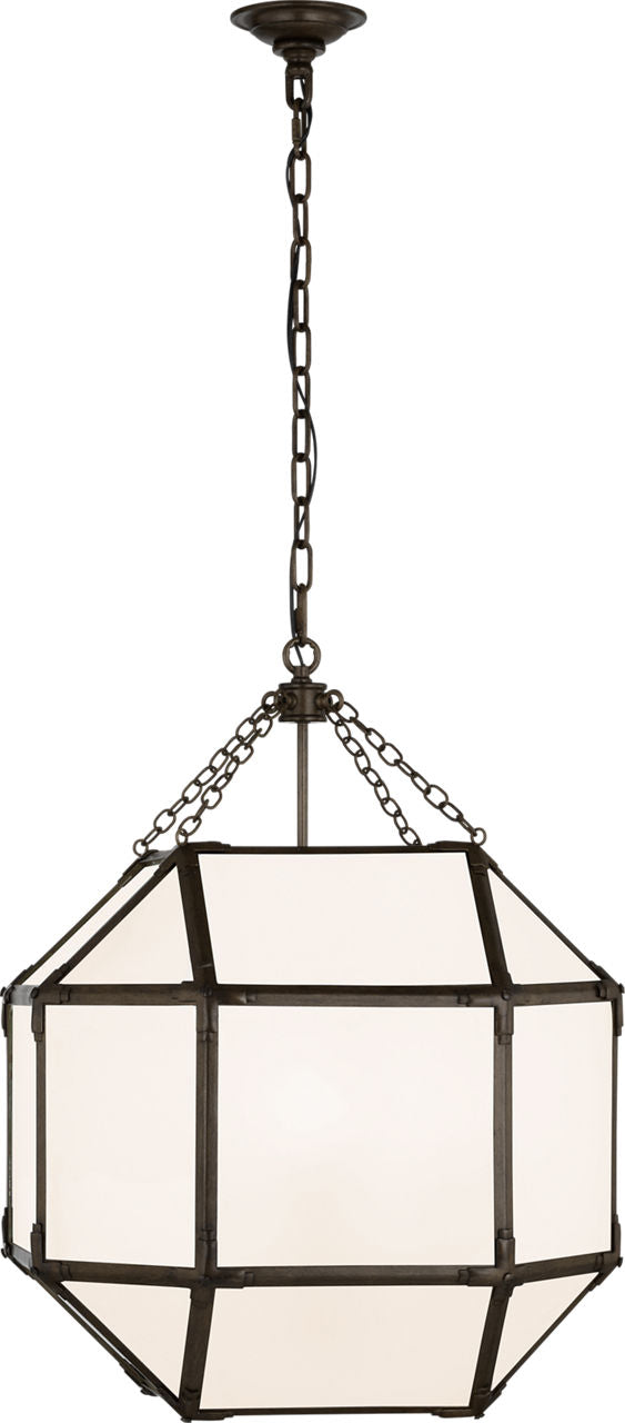 Morris Medium Lantern | Antique Zinc | White Glass