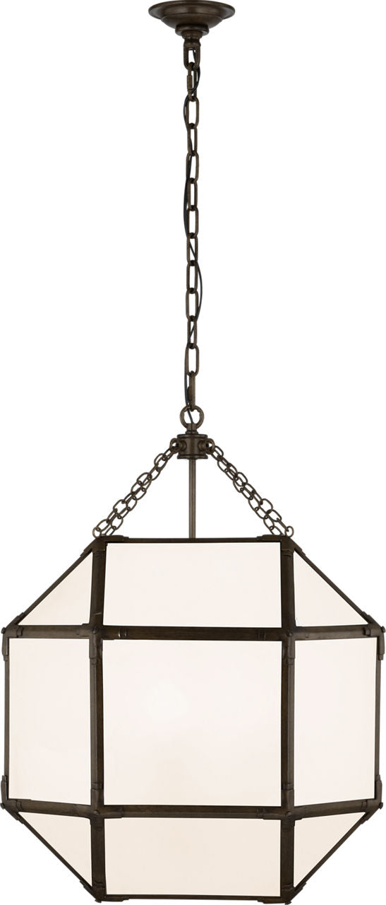 Morris Medium Lantern | Antique Zinc | White Glass