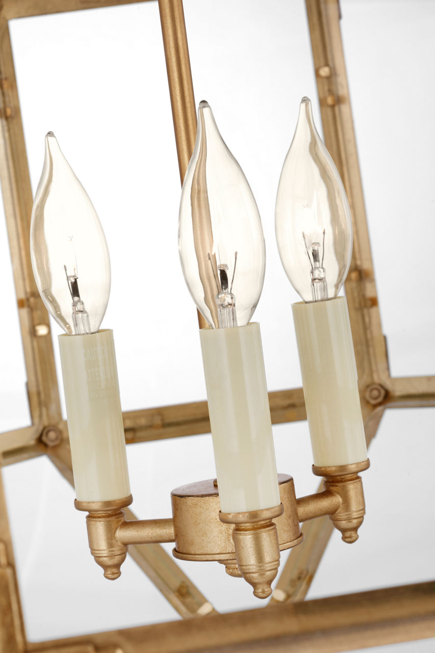 Morris Medium Lantern | Gilded Iron | Clear Glass