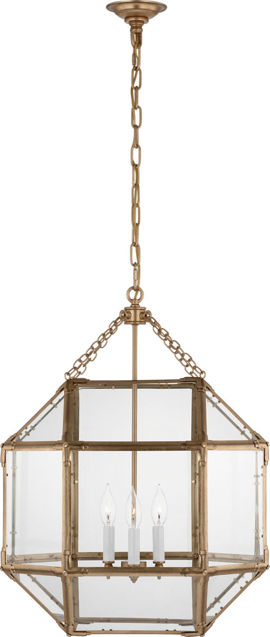Morris Medium Lantern | Gilded Iron | Clear Glass