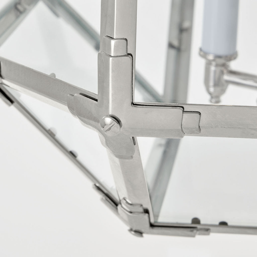 Morris Medium Lantern | Polished Nickel | Clear Glass