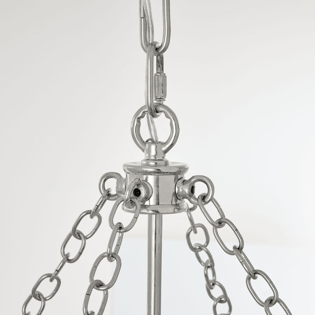 Morris Medium Lantern | Polished Nickel | Clear Glass