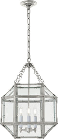 Morris Medium Lantern | Polished Nickel | Clear Glass