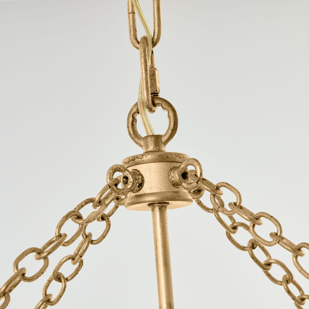 Morris Large Lantern | Gilded Iron | Clear Glass