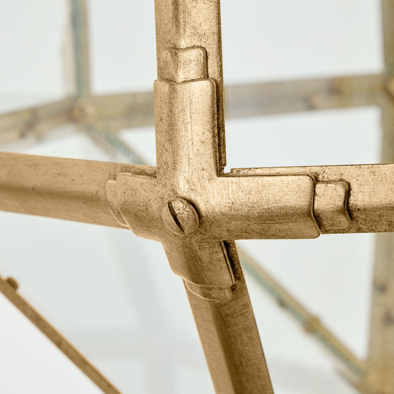 Morris Large Lantern | Gilded Iron | Clear Glass
