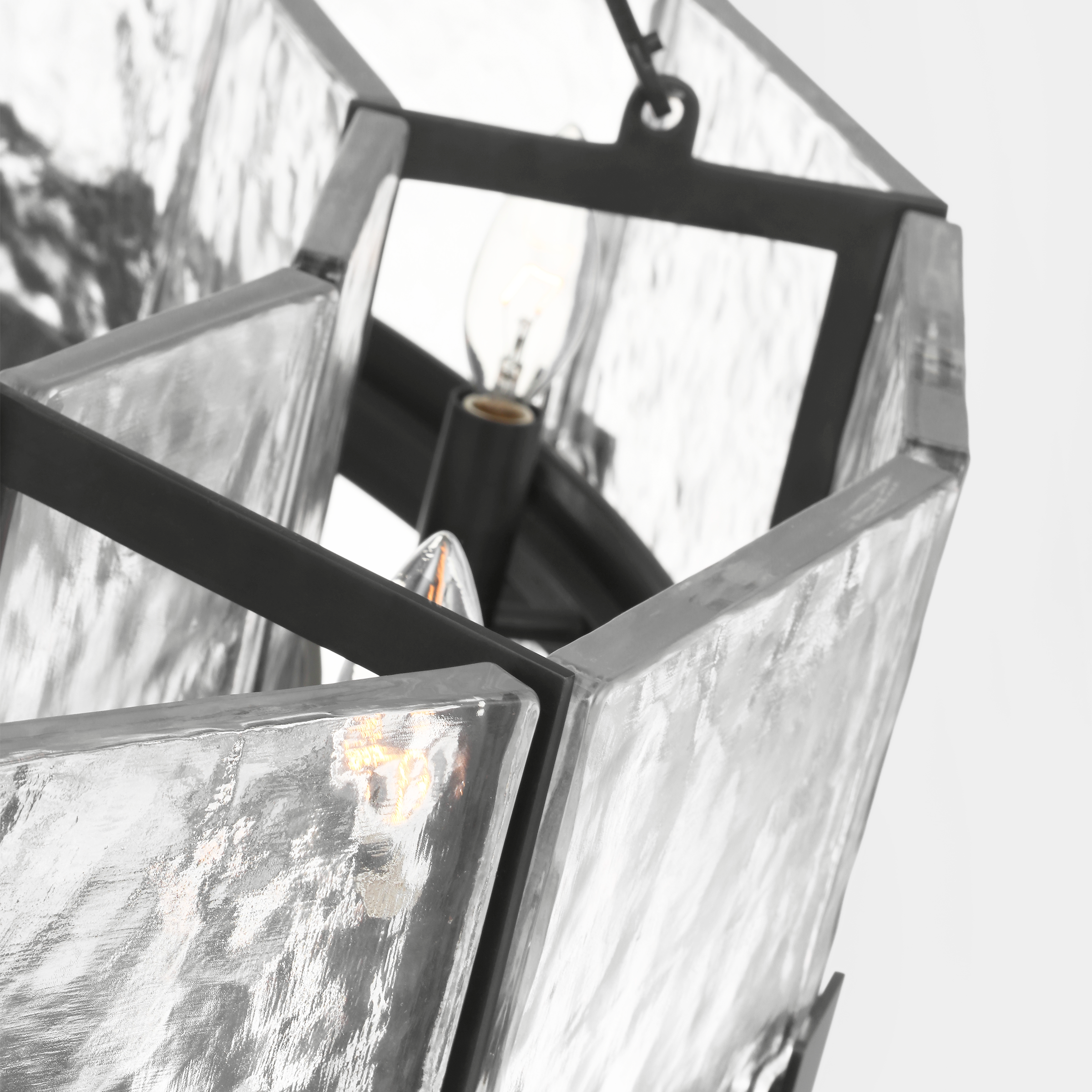 Solera 37" Barrel Chandelier | Bronze | Clear Wavy Glass