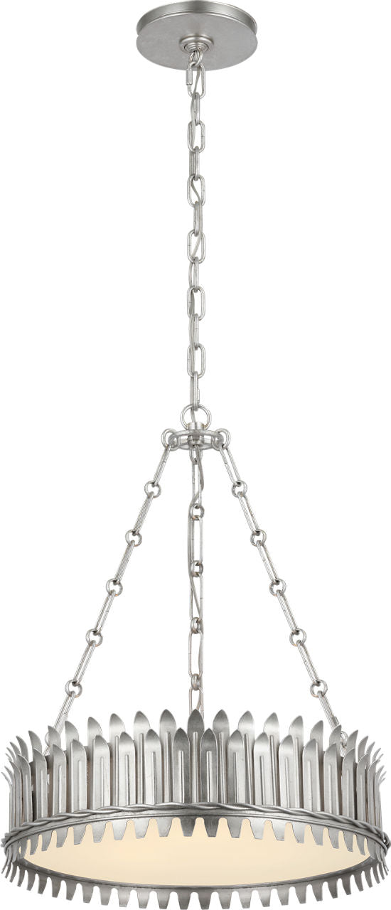 Leslie 18" Chandelier | Burnished Silver Leaf | Frosted Acrylic