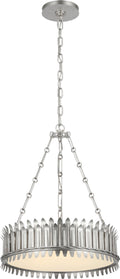 Leslie 18" Chandelier | Burnished Silver Leaf | Frosted Acrylic