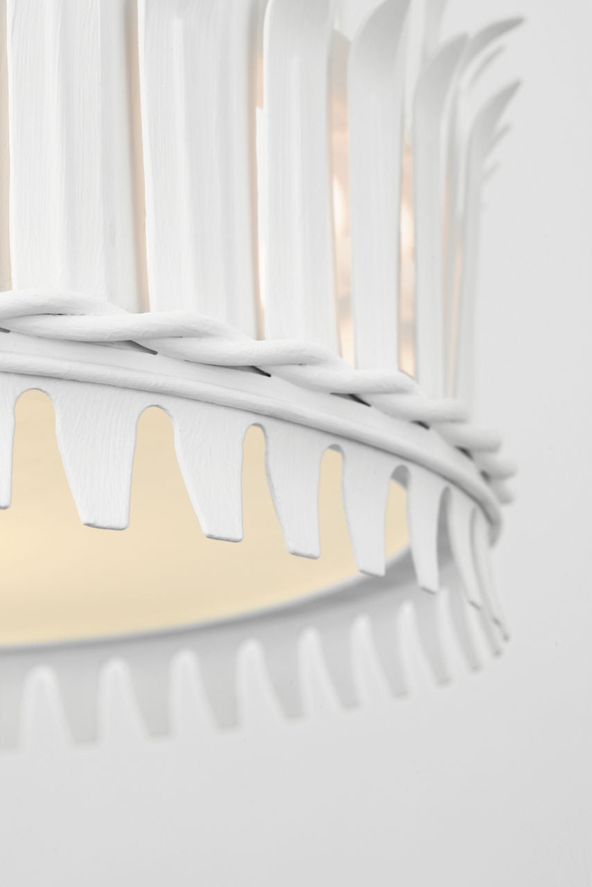 Leslie 18" Chandelier | Plaster White | Frosted Acrylic