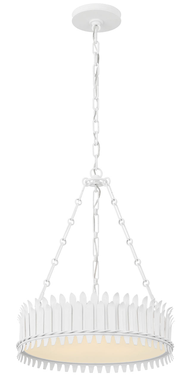Leslie 18" Chandelier | Plaster White | Frosted Acrylic