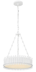 Leslie 18" Chandelier | Plaster White | Frosted Acrylic