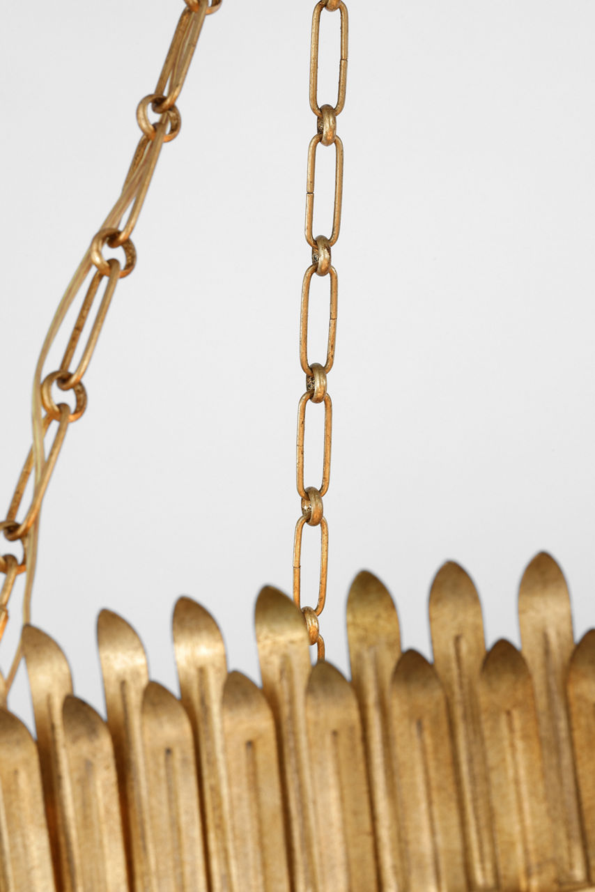 Leslie 27" Chandelier | Gilded Iron | Frosted Acrylic