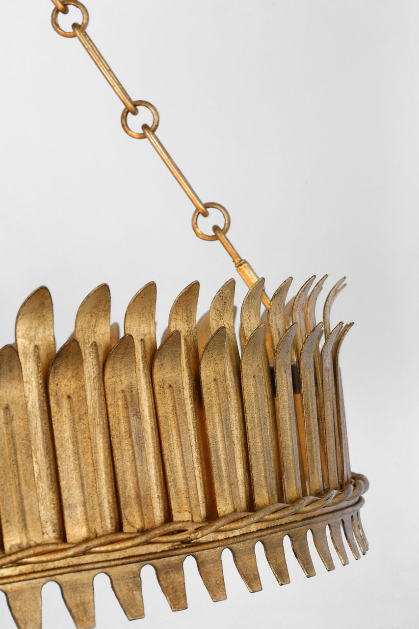 Leslie 27" Chandelier | Gilded Iron | Frosted Acrylic