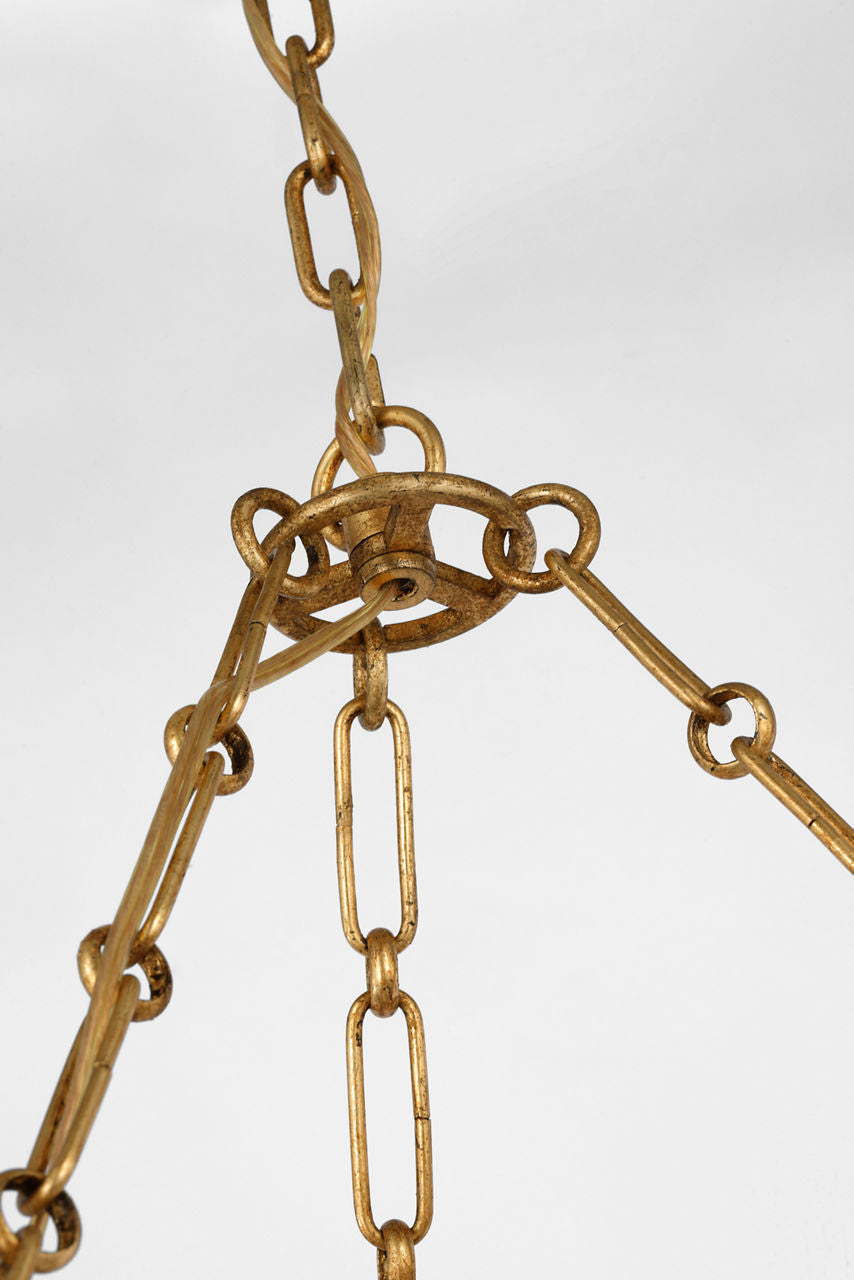 Leslie 27" Chandelier | Gilded Iron | Frosted Acrylic