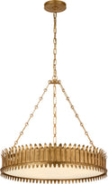 Leslie 27" Chandelier | Gilded Iron | Frosted Acrylic