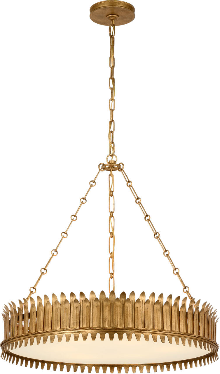 Leslie 27" Chandelier | Gilded Iron | Frosted Acrylic