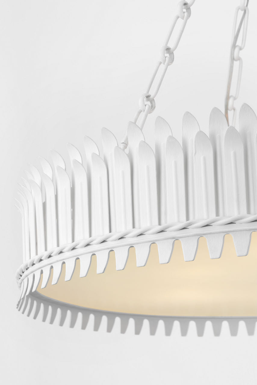 Leslie 27" Chandelier | Plaster White | Frosted Acrylic