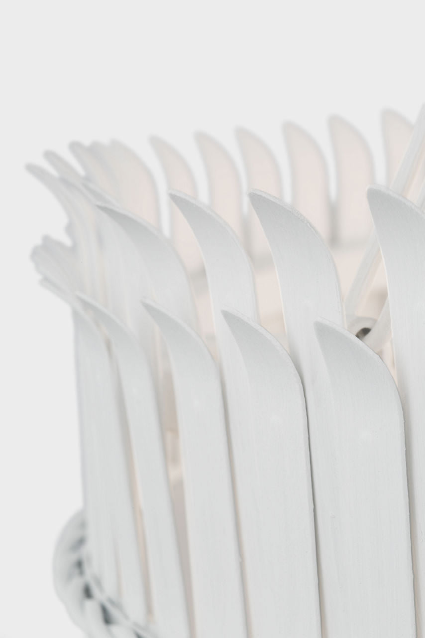 Leslie 27" Chandelier | Plaster White | Frosted Acrylic