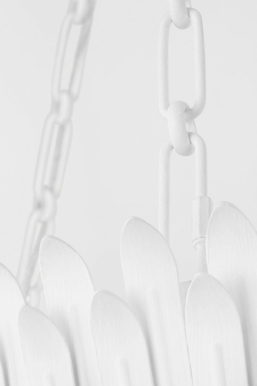 Leslie 27" Chandelier | Plaster White | Frosted Acrylic