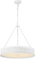 Leslie 27" Chandelier | Plaster White | Frosted Acrylic