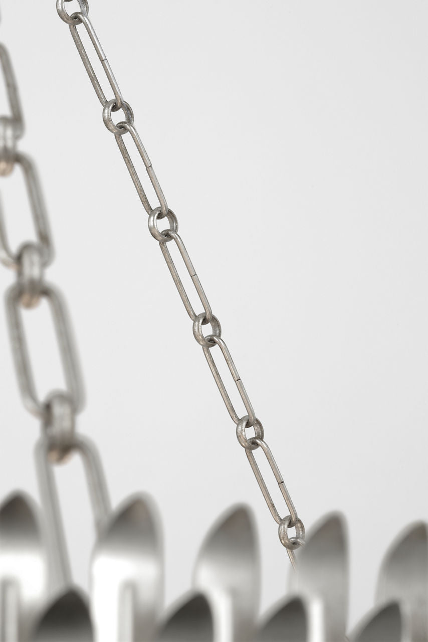Leslie 37" Chandelier | Burnished Silver Leaf | Frosted Acrylic